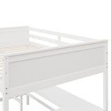 Full Size Loft Bed with Shelves and Desk - White- by Lissie Lou