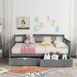 Full Size Daybed with Two Drawers - Versatile Gray- by Lissie Lou