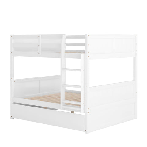 Spacious Full Over Full Bunk Bed with Twin Size Trundle in White - by Lissie Lou