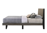 Valdemar Queen Bed, Brown Fabric & Weathered Gray Finish BD00571Q