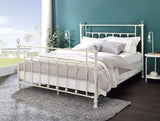 Lissie Lou Transitional Full Bed with Crystal Trim - Elegant White, Acrylic Accents