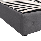 Queen size Upholstered Platform bed with a Hydraulic Storage System - Gray