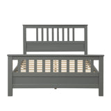 Wood Platform Bed with Headboard and Footboard, Full (Gray)- Online Orders Only