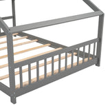 Full Size House Bed Wood Bed- Gray- by Lissie Lou