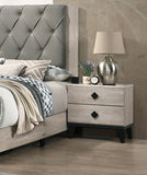 Chic Cream Contemporary Nightstand - Sleek Storage Solution for Modern Bedrooms