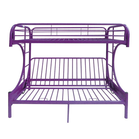 Lissie Lou Eclipse Twin-over-Full Futon Bunk Bed - Contemporary Purple Metal