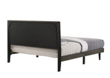 Valdemar Queen Bed, Brown Fabric & Weathered Gray Finish BD00571Q