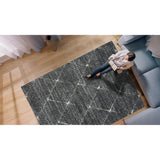 Talas Trellis Area Rug in Grey and Cream (120" x 96")