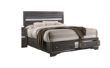 Traditional Matrix Queen Size Storage Bed in Gray made with Wood