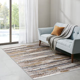 Watercolor Abstract Stripe Woven Area Rug (84"x63")