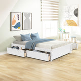 Versatile Full Bed with Twin Trundle and Dual Drawers in Classic White