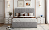 Full Size Upholstered Platform Bed with Hydraulic Storage System - Modern Elegance- Gray- by Lissie Lou