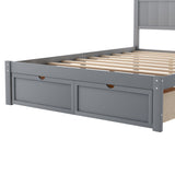 Full Size Platform Bed with Under-bed Drawers - Gray- by Lissie Lou